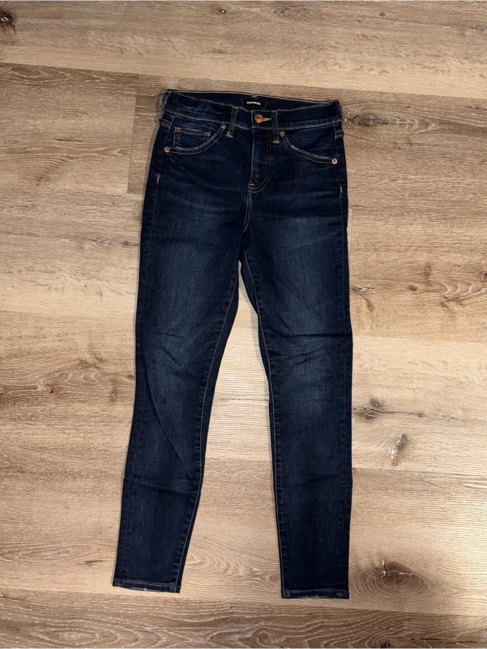 Express Blue Mid Rise Skinny Jeans Classic Style